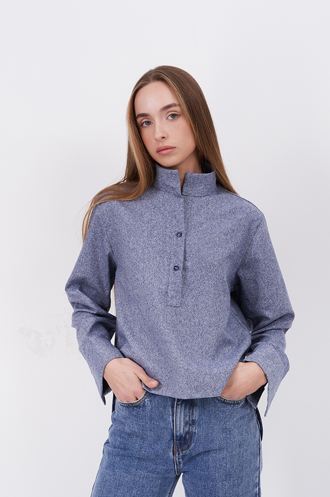 Сорочка поло меланж блакитний (Р 144)